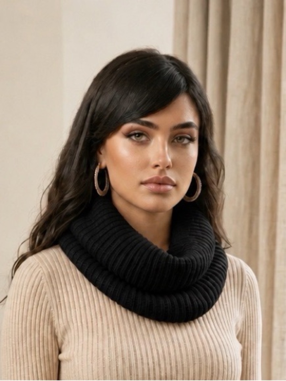H&M Women’s Black & White Scarf - One size , EUC